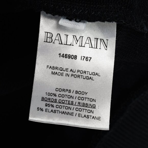 Balmain Black Cotton Logo-Print Sweatshirt - Picture 9 of 10